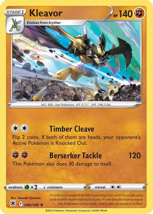 Kleavor (86) 086  - Reverse Holofoil SWSH10 Astral Radiance - Holo Rare