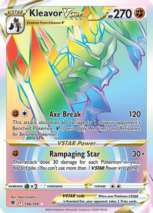 Kleavor VSTAR (Secret) 196  - Holofoil SWSH10 Astral Radiance - Secret Rare