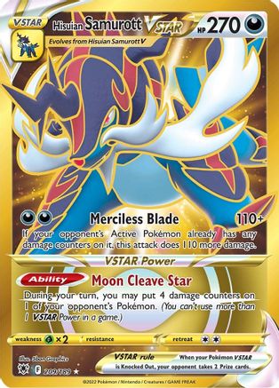 Hisuian Samurott VSTAR (Secret) (209) 209  - Holofoil SWSH10 Astral Radiance - Secret Rare