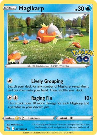 Magikarp 021  - Reverse Holofoil Pokemon GO - Common