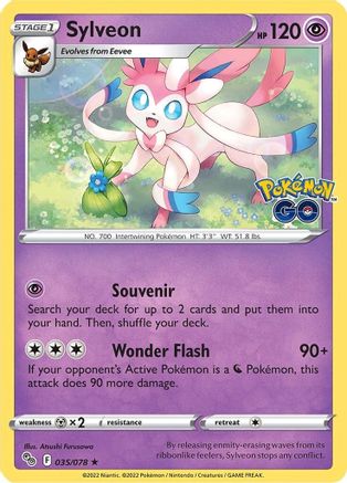 Sylveon 035  - Reverse Holofoil Pokemon GO - Holo Rare