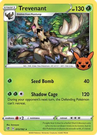 Trevenant 015  - Holofoil Trick or Trade BOOster Bundle - Promo
