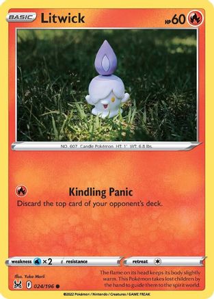 Litwick 024  - Reverse Holofoil SWSH11 Lost Origin - Common