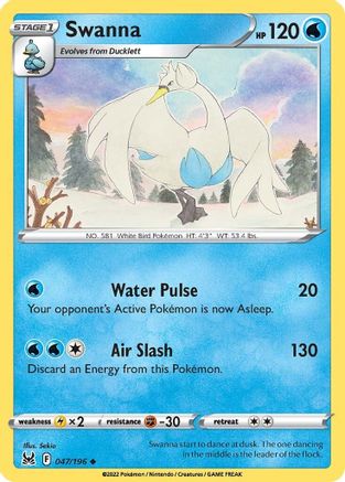 Swanna 047  - Reverse Holofoil SWSH11 Lost Origin - Uncommon