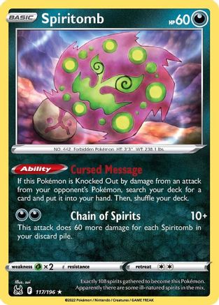 Spiritomb 117  SWSH11 Lost Origin - Rare