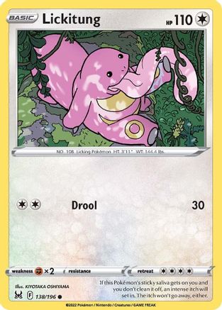 Lickitung 138  - Reverse Holofoil SWSH11 Lost Origin - Common