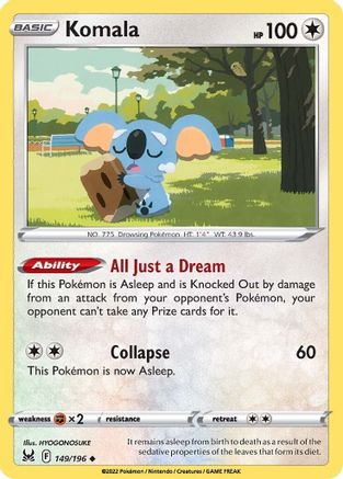 Komala 149  - Reverse Holofoil SWSH11 Lost Origin - Uncommon