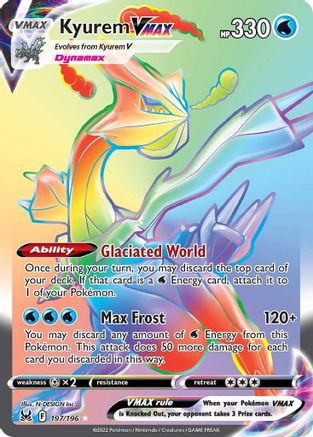 Kyurem VMAX (Secret) 197  - Holofoil SWSH11 Lost Origin - Secret Rare