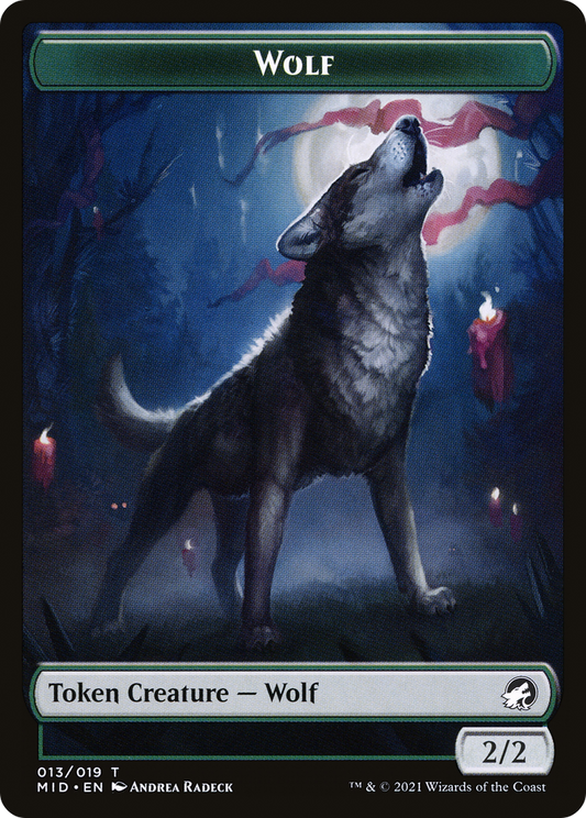 Wolf (TMID-013) - Innistrad: Midnight Hunt Tokens Foil