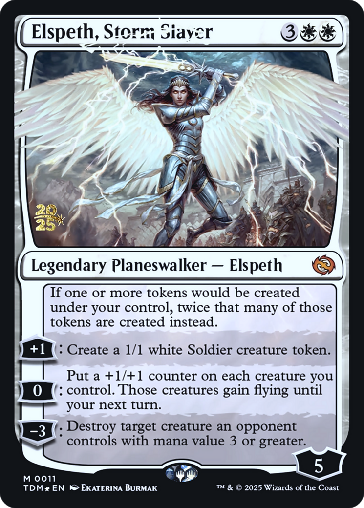 Elspeth, Storm Slayer [Tarkir: Dragonstorm Prerelease Promos]