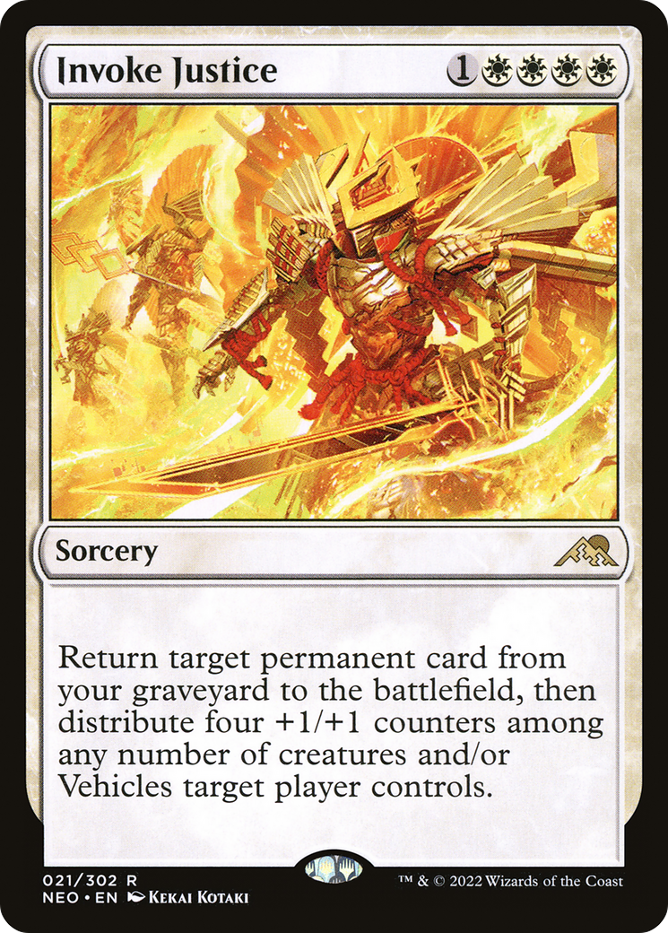 Invoke Justice (NEO-021) - Kamigawa: Neon Dynasty Foil