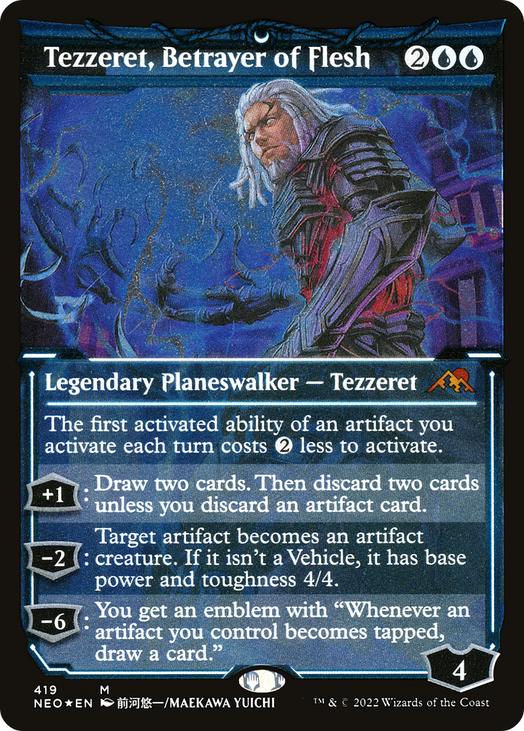 Tezzeret, Betrayer of Flesh (Showcase) (Foil Etched) [Kamigawa: Neon Dynasty]