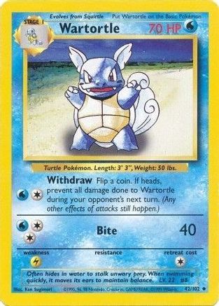 Wartortle 042  Base Set - Uncommon