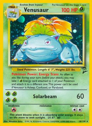 Venusaur 018  - Holofoil Base Set 2 - Holo Rare