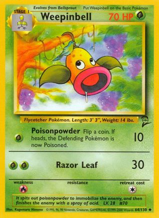 Weepinbell 064  Base Set 2 - Uncommon