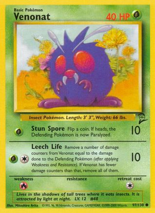 Venonat 097  Base Set 2 - Common