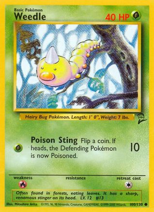 Weedle 100  Base Set 2 - Common