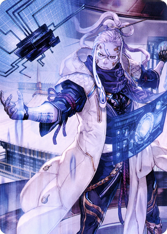 Tameshi, Reality Architect // Tameshi, Reality Architect (ANEO-053) - Neon Dynasty Art Series (Borderless) Foil
