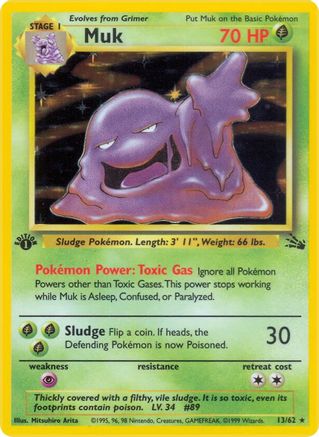 Muk (13) 013  - Unlimited Holofoil Fossil - Holo Rare