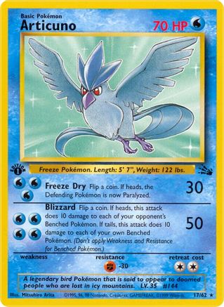 Articuno (17) 017  - Unlimited Fossil - Rare