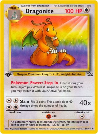 Dragonite (19) 019  - Unlimited Fossil - Rare