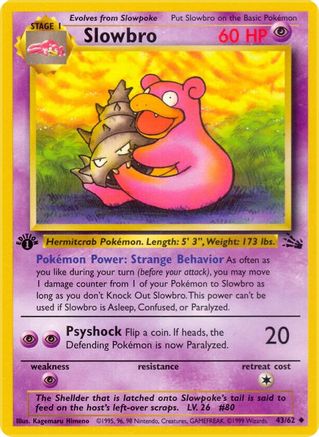 Slowbro 043  - Unlimited Fossil - Uncommon