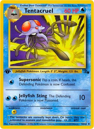 Tentacruel 044  - Unlimited Fossil - Uncommon