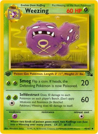Weezing 045  - Unlimited Fossil - Uncommon