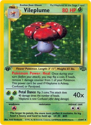 Vileplume (15) 015  - Unlimited Holofoil Jungle - Holo Rare