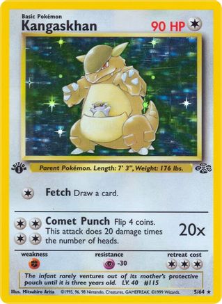 Kangaskhan (5) 005  - 1st Edition Holofoil Jungle - Holo Rare