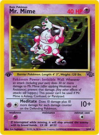 Mr. Mime (6) 006  - 1st Edition Holofoil Jungle - Holo Rare