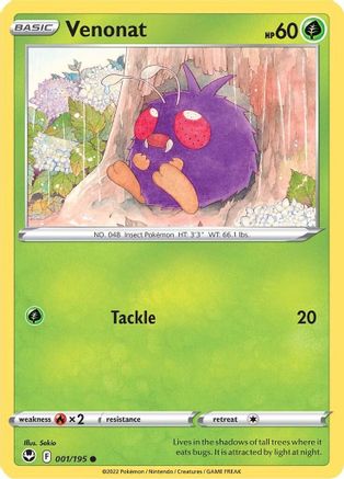 Venonat 001  SWSH12 Silver Tempest - Common