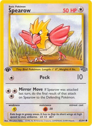 Spearow 062  - 1st Edition Jungle - Common