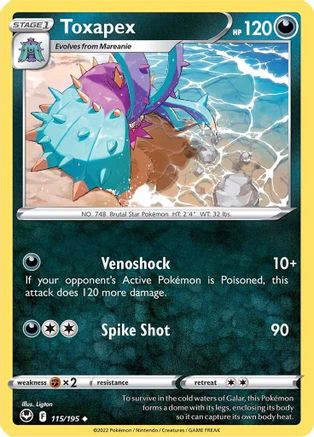 Toxapex 115  SWSH12 Silver Tempest - Uncommon