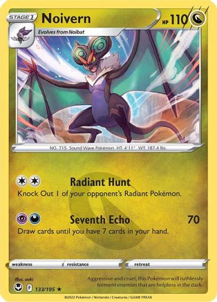 Noivern 133  - Reverse Holofoil SWSH12 Silver Tempest - Rare