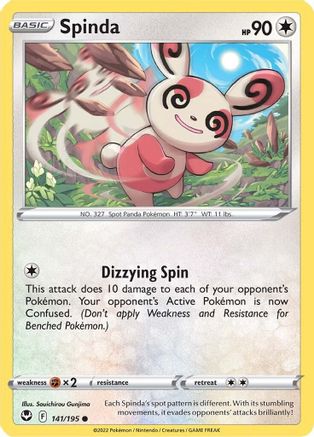 Spinda 141  - Reverse Holofoil SWSH12 Silver Tempest - Common