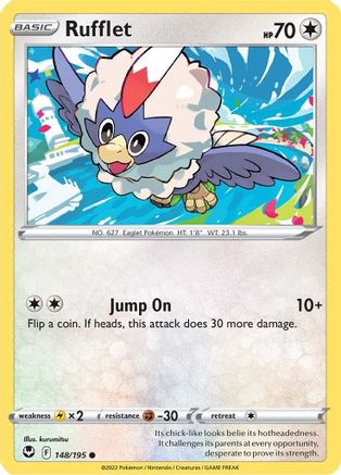Rufflet 148  SWSH12 Silver Tempest - Common