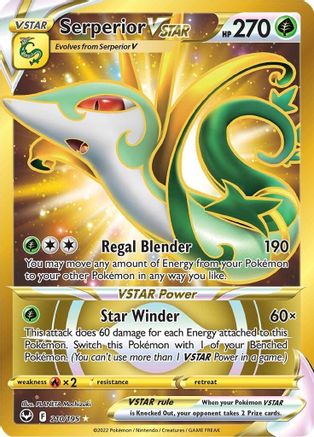 Serperior VSTAR (Secret) (210) 210  - Holofoil SWSH12 Silver Tempest - Secret Rare
