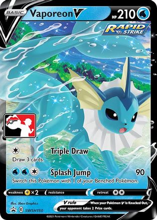 Vaporeon V  - Holofoil Prize Pack Series Cards - Promo