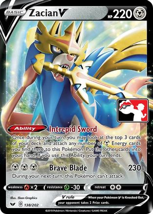 Zacian V  - Holofoil Prize Pack Series Cards - Ultra Rare