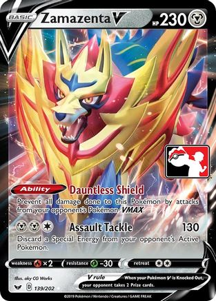 Zamazenta V - 139/202/202  - Holofoil Prize Pack Series Cards - Ultra Rare