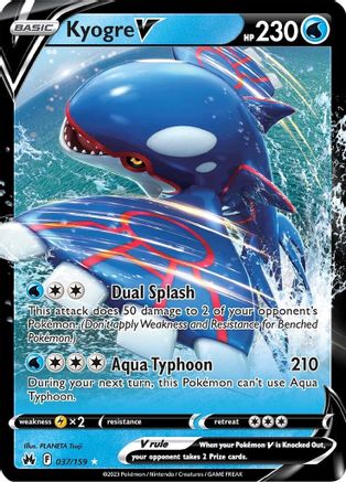 Kyogre V 037  - Holofoil Crown Zenith - Ultra Rare