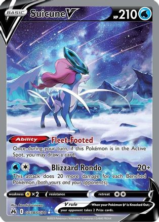 Suicune V GG38  - Holofoil Crown Zenith Galarian Gallery - Ultra Rare