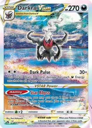 Darkrai VSTAR GG50  - Holofoil Crown Zenith Galarian Gallery - Ultra Rare