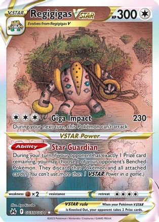 Regigigas VSTAR GG55  - Holofoil Crown Zenith Galarian Gallery - Ultra Rare