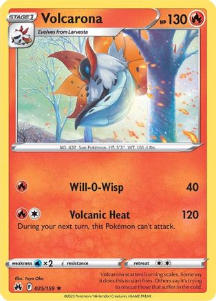 Volcarona 025  - Reverse Holofoil Crown Zenith - Rare