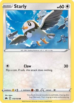 Starly 110  - Reverse Holofoil Crown Zenith - Common