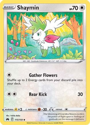 Shaymin 115  - Reverse Holofoil Crown Zenith - Uncommon
