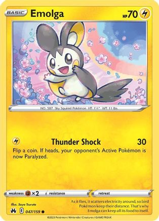 Emolga 047  - Reverse Holofoil Crown Zenith - Common