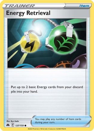 Energy Retrieval 127  - Reverse Holofoil Crown Zenith - Common
